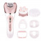 Epilator 4in1 ZEPHYR ZP 1811 E, 4 Capete, 2 viteze, Fara fir, Roz/Alb