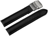 Cumpara ieftin Curea Ceas Piele Naturala Neagra Semilucioasa Deployant 16mm - 24mm 816210100018