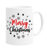 Cana alba personalizata &quot;Merry Christmas&quot;, INOVATIX&reg;. 330ml