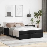 vidaXL Cadru de pat cu saltea Negru 140 x 200 cm Piele artificială
