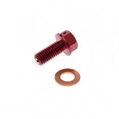 Surub cu magnet, golire ulei Kawasaki KXF, culoare rosu Cod Produs: MX_NEW AMDB07