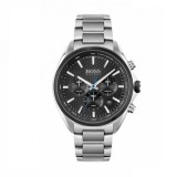 Hugo Boss Ceas Distinct 1513857, Barbat 46mm Cronograf Baterie cu Brățară Din Metal Argintie