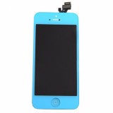 Display iPhone 5 Compatibil, Ecran LCD + Touchscreen, Albastru, Asamblat