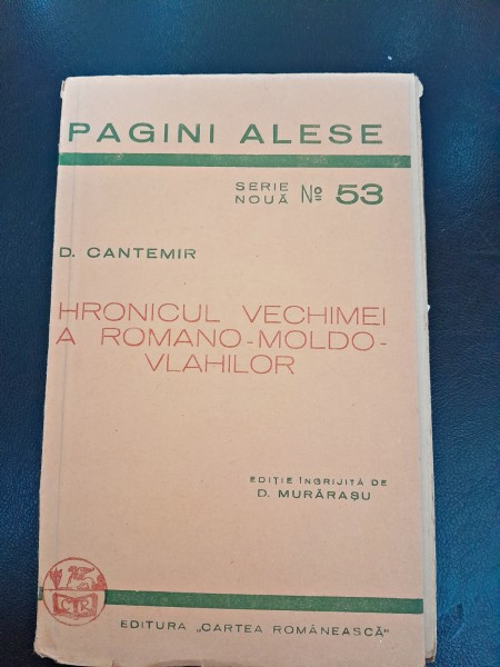 Hronicul vechimei a romano-moldo-vlahilor - D. Cantemir