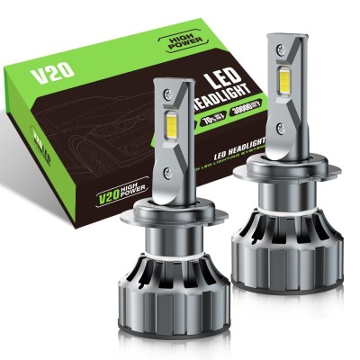 Set 2 Becuri LED H7 Canbus 120W &amp;ndash; 12000 LM, 6000K Alb Rece, V20 foto
