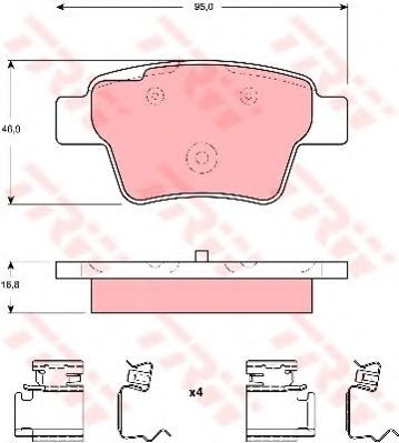 Set placute frana,frana disc PEUGEOT 207 (WA, WC) (2006 - 2016) TRW GDB1678 foto