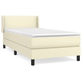 Cumpara ieftin Pat box spring cu saltea, crem, 80x200 cm, piele ecologica