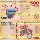Bancnota Burundi 500 Franci 2015, Africa, UNC (Noua)