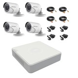 Kit complet 4 camere supraveghere exterior 2MP Hikvision Turbo HD SafetyGuard Surveillance