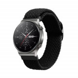 Curea pentru Huawei Watch GT 2 Pro/Watch GT 2e/Watch GT 2 (46mm), Kwmobile, Negru, Nylon, 59429.01