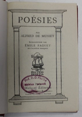 POESIES par ALFRED DE MUSSET , EDITIE DE INCEPUT DE SECOL XX foto
