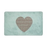Covoras baie textil albastru maro 78x48x1 cm