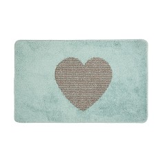 Covoras baie textil albastru maro 78x48x1 cm