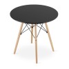 Masa stil scandinav, Artool, rotund, MDF si lemn, negru, natur, 80x72 cm, Leobert