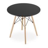 Masa stil scandinav, Artool, rotund, MDF si lemn, negru, 80x72 cm GartenVIP DiyLine