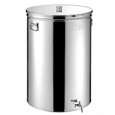 Cisterna inox MetalBox 165 litri, capac antipraf, manere laterale, robinet 1 2 foto