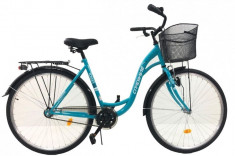 Bicicleta Oras Dhs Citadinne 2830 Xl Verde Albastru 28 Inch foto