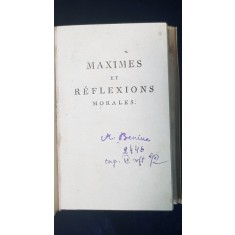 MAXIMES ET REFLEXIONS MORALES DU DUC DE LA ROCEFOUCAULD - VIENA 1796