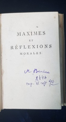 MAXIMES ET REFLEXIONS MORALES DU DUC DE LA ROCEFOUCAULD - VIENA 1796 foto