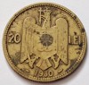 Moneda Romania 20 Lei 1930 Carol II Paris Argint