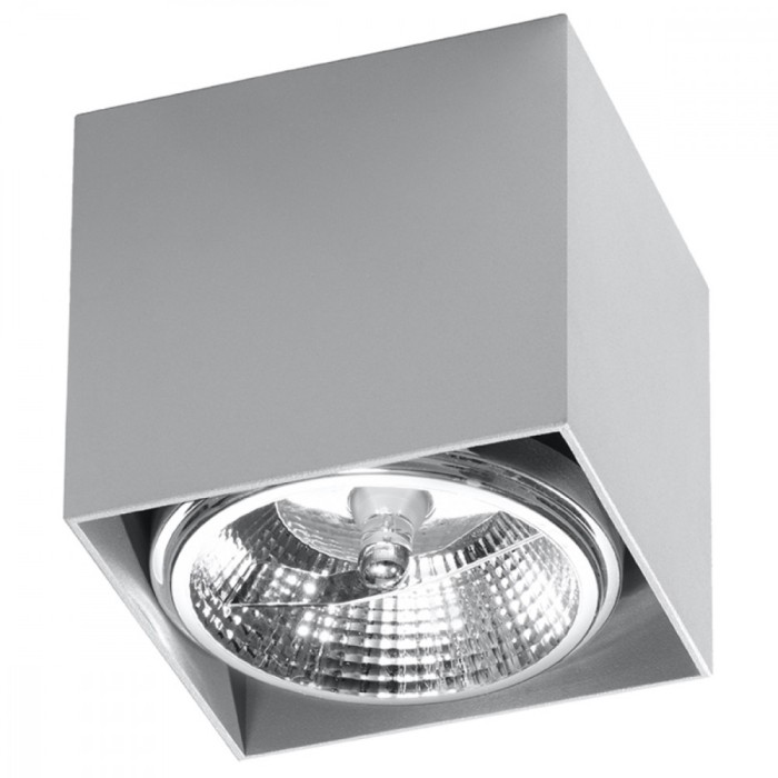 Lampă De Tavan Blake Gri Aluminiu 1 Bec Pătrat Modern De Interior