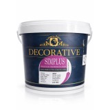 Vopsea decorativa SIMPLUS cu glitter auriu inchis pe baza de acril 2.5 kg pentru pereti interiori finisaj premium STUCCOAT