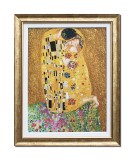 Cumpara ieftin Tablou celebru pictat manual inramat, The Kiss, Sarutul, 50x40cm ulei pe panza, reproducere Gustav Klimt