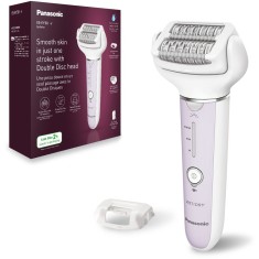 Epilator Panasonic ES-EY30-V503, Wet &amp;amp; Dry, Cordless, 2discuri &amp;amp; 60 pensete, Senzor presiune, Discuri duble, Cap flexibil si pivotant la 90&deg;,