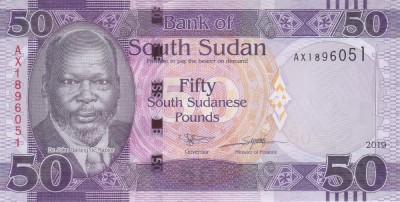 Bancnota Sudanul de Sud 50 Pounds 2019 - P14c UNC foto