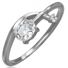 Inel de logodnă - o săgeată încâlcită cu zirconiu - Marime inel: 57