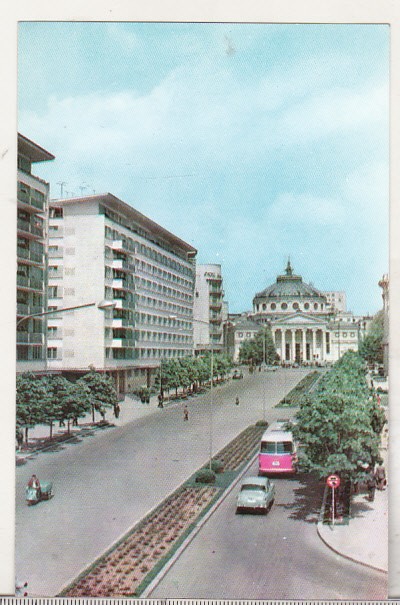 bnk cp Bucuresti - Vedere spre Ateneul RPR - circulata