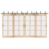 VidaXL Set feronerie pentru uși glisante, negru, 427 cm, oțel
