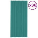 vidaXL Panouri pentru acoperiș 36 buc. verde 100x45 cm oțel galvanizat