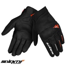 Manusi barbati pentru scuter - motocicleta Urban vara Seventy model SD-C40 Asphalt culoare: negru/rosu &ndash; degete tactile M (8 cm)