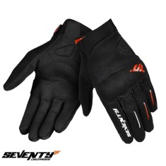 Manusi barbati pentru scuter - motocicleta Urban vara Seventy model SD-C40 Asphalt culoare: negru/rosu &ndash; degete tactile M (8 cm)