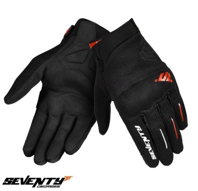 Manusi barbati pentru scuter - motocicleta Urban vara Seventy model SD-C40 Asphalt culoare: negru/rosu &amp;ndash; degete tactile XL (10 cm) foto