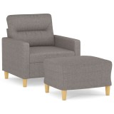 Cumpara ieftin Fotoliu canapea cu taburet, taupe, 60 cm, material textil