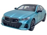Macheta BMW seria G60 M5 replica albastru 2024 scara 1:24 sunet, lumini, deschide tot, coteste rotile