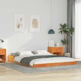VidaXL Cadru de pat Maro ceruit 140 x 220 cm Lemn masiv de pin
