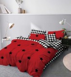 Cumpara ieftin Lenjerie Pat Singrid Sf211, Bumbac, 6 Piese, Fara Elastic, Rosu