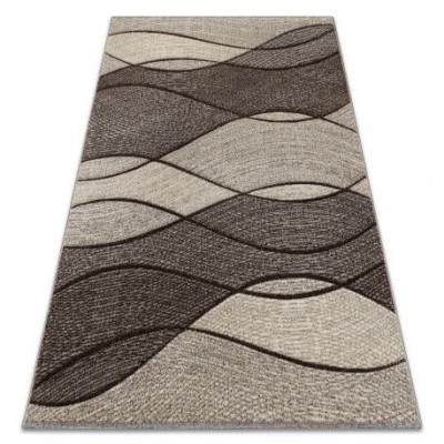 Covor Feel 5675/15011 Valuri maro si bej si crem, 80x150 cm foto