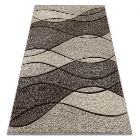 Covor Feel 5675/15011 Valuri maro si bej si crem, 80x150 cm