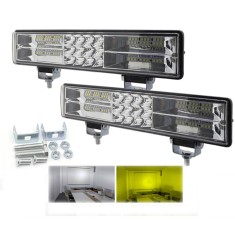 Proiector LED Off-Road 60 LED 60W Alb + Galben , Flood + Spot Combo Profesional 12-80V pentru SUV, 4x4, Camion si Utilaje