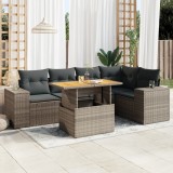 Gossi set mobilier gradina cu perne, 6 piese, gri, poliratan