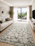 Covor Frida 10457 Marime 50 x 80 cm, Gri, Inaltime Fir 7.5 mm, Antialergic, Polipropilena, Living, Dormitor, Sufragerie, Birou