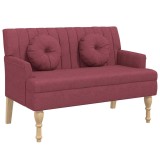 Cumpara ieftin Bancheta cu perne, rosu vin, 113x64,5x75,5 cm, textil