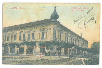 634 - JIMBOLIA, Timis, Post Office, Romania - old postcard - used - 1907 foto