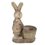 Cumpara ieftin Figurina Iepuras cu ghiveci ceramica maro bej 38x22x49 cm