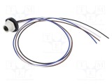 Conector M12 soclu mamă 4 pini 4A 250V IP67 drept cu cablu 0,5m LUTRONIC