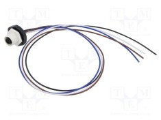 Conector M12 soclu mamă 4 pini 4A 250V IP67 drept cu cablu 0,5m LUTRONIC